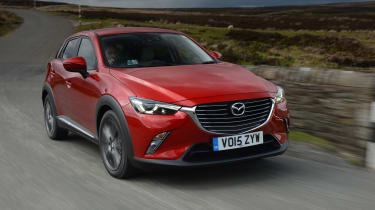 Mazda&#039;s sporty front end treatment gives the CX-3 an assertive look