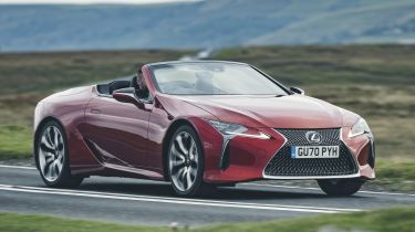 Lexus LC Convertible front 3/4 tracking