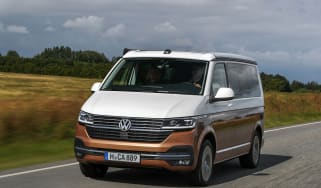 2019 Volkswagen California campervan - front 3/4 driving