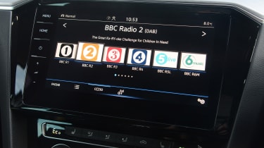 Volkswagen Passat GTE Estate DAB radio screen