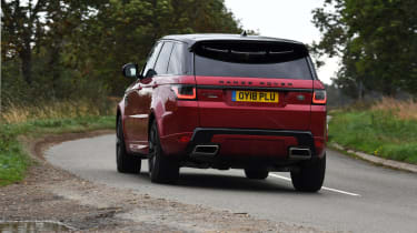 Range Rover Sport SUV driving - rear view