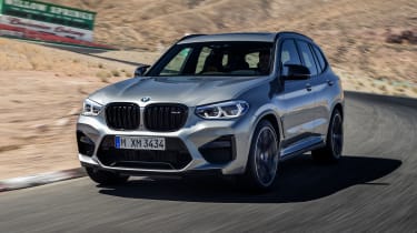 BMW X3 M Competition SUV front on track