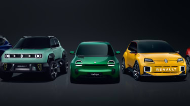 New Renault Twingo alongside Renault 4 and Renault 5 concepts