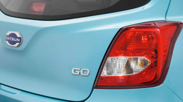 Datsun GO hatchback 2013 rear badge detail