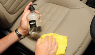 Leather seat cleaning