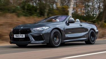 BMW M8 Convertible front 3/4 tracking