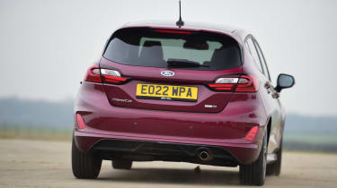 Facelifted Ford Fiesta driving - rear end