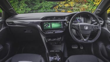 Vauxhall Corsa Electric facelift UK drive dashboard