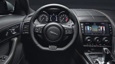 Changes to the Jaguar F-Type interior include new trim materials and an additional leather upholstery option.