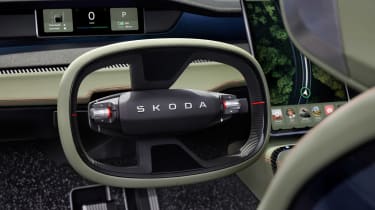 New Skoda Vision 7S steering wheel