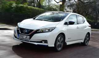 nissan leaf hatchback front 3/4 driving