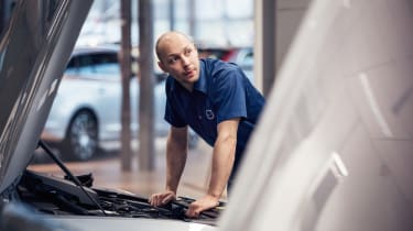 Car being serviced