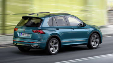 Facelifted Volkswagen Tiguan driving - rear view