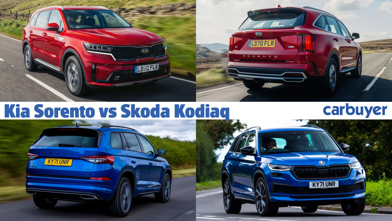 solid Dazzling Bruise Kia Sorento vs Skoda Kodiaq - rivals comparison | Carbuyer
