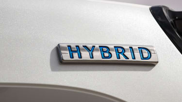 Mazda2 Hybrid badge closeup