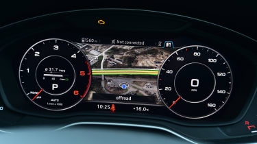 Audi Virtual Cockpit - large dials and map view
