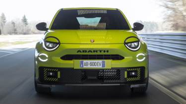 Abarth 600e front driving