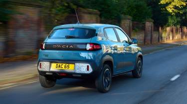 Dacia Spring UK rear 3/4 tracking