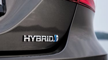 Toyota Camry saloon hybrid badge