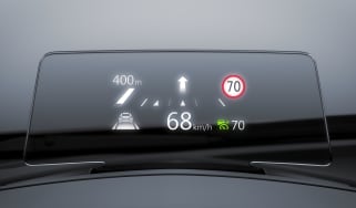 Head-up display on car dashboard