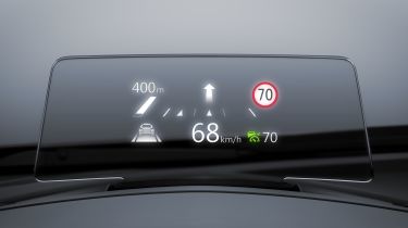 Head-up display on car dashboard