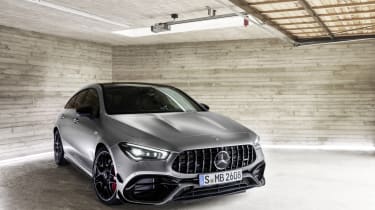 2019 Mercedes-AMG CLA 45 S Shooting Brake - front on static close up view