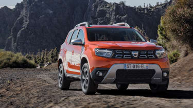 2021 Dacia Duster SUV - front 3/4 dynamic 