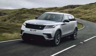 2021 Range Rover Velar P400e plug-in hybrid driving on road