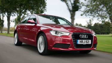 Audi A6 saloon 2013 front quarter tracking