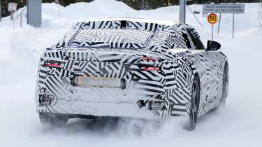 Jaguar Type 00 spy shot rear quarter