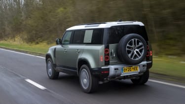 Land Rover Defender SUV rear 3/4 tracking