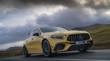 Mercedes-AMG A 45 S hatchback - front 3/4 dynamic view