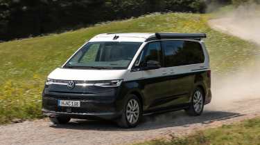 Volkswagen California front quarter dirt road