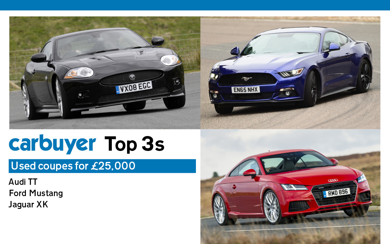 Top 3 used luxury coupes for £25,000: Audi TT, Ford Mustang, Jaguar XK ...