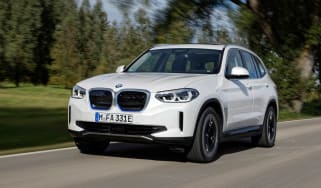 BMW iX3 SUV front 3/4 tracking