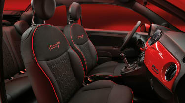 Fiat 500 RED with black interior
