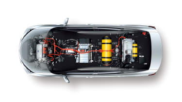 Fuel cell technology is advancing. You can see the super-tough fuel tank in the middle of the car