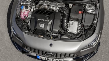 2019 Mercedes-AMG CLA 45 S Shooting Brake - engine bay static view