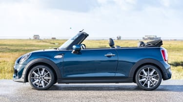MINI Sidewalk Convertible - side view, with roof down