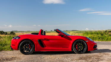 Porsche 718 Boxster convertible side roof down
