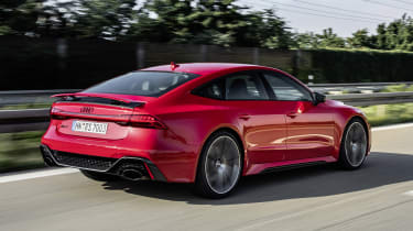 Audi RS7 driving - rear side view