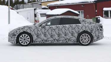 Electric Mercedes C-Class spy shot side