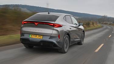 Cupra Tavascan rear quarter driving