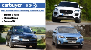 Top 3 used four-wheel drive family SUVs for £25,000 - hero