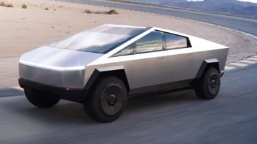Tesla Cybertruck - front 3/4 dynamic view