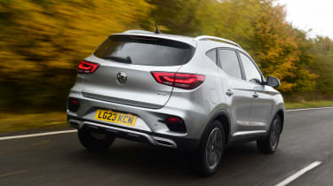 MG ZS SUV review rear 3/4 tracking
