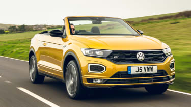 Volkswagen T-Roc Cabriolet driving - close up of front end