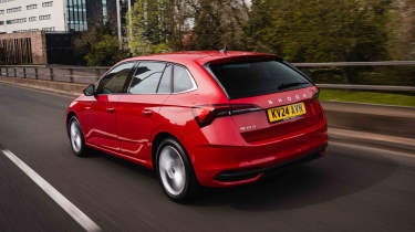 Skoda Scala UK rear quarter driving