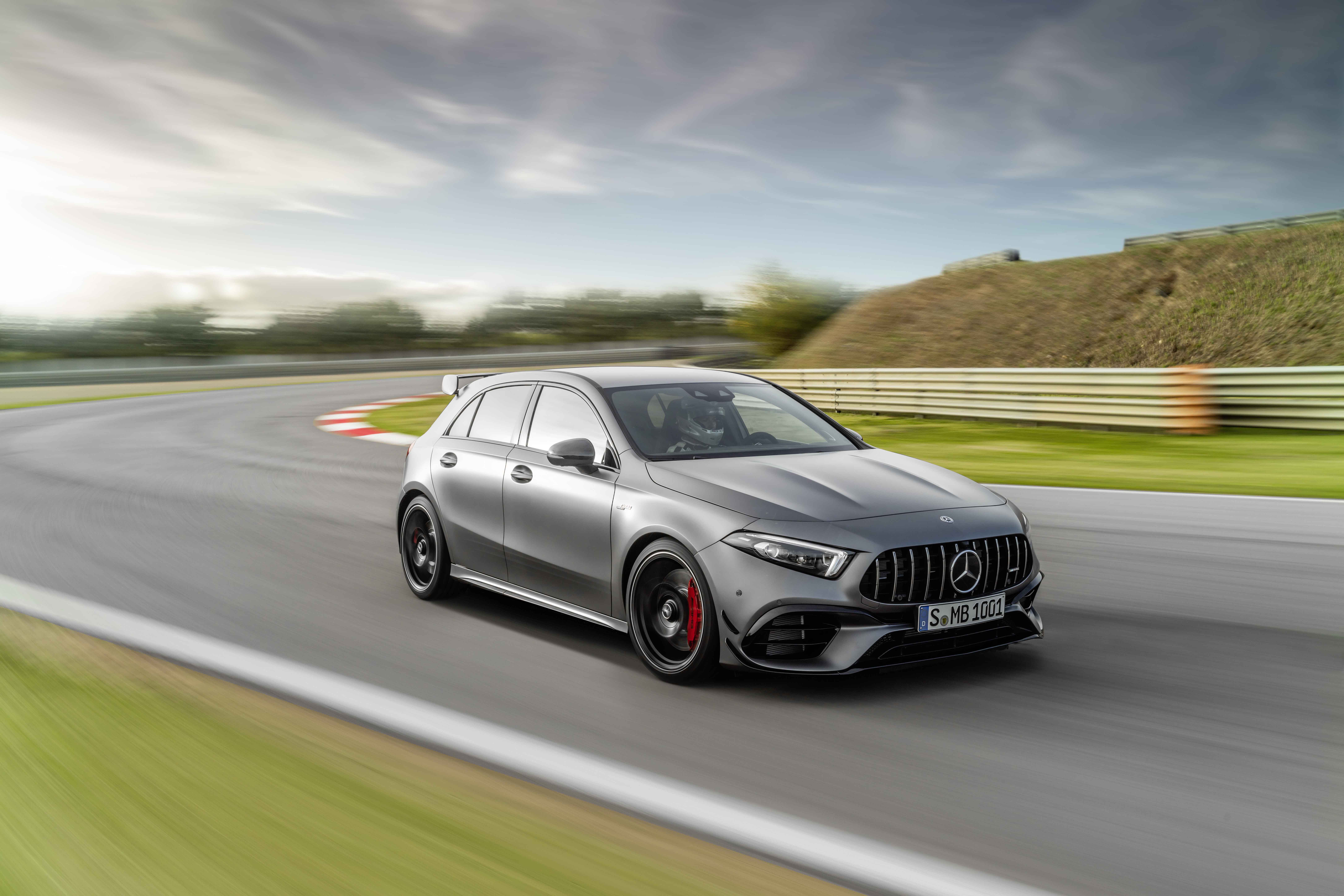Mercedes Amg A45 S Driving On Racetrack 