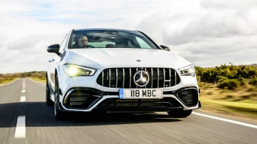 Mercedes-AMG CLA 45 saloon front tracking